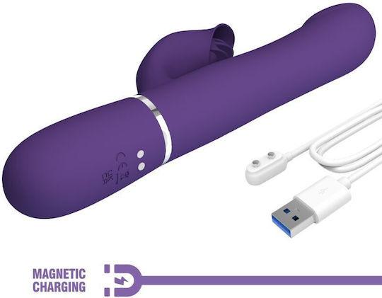 Pretty Love Zalin Rabbit Vibrator Pearls 4 In 1 Purple