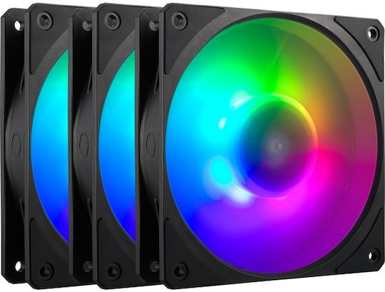 CoolerMaster Mobius 120P Case Fan with ARGB Lighting and Connection 4-Pin PWM 3pcs