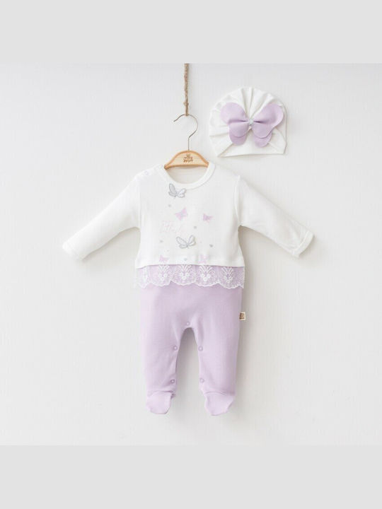 Baby Bodysuit Set Long-Sleeved Purple