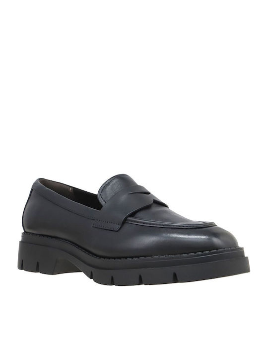 Tamaris Leather Women's Loafers in Black Color
