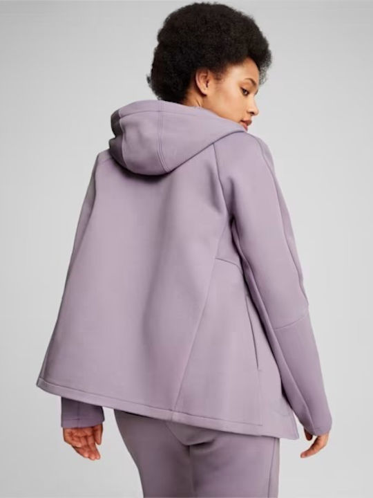 Evostripe Women's Sweatshirt Jacket Hooded Pale Plum