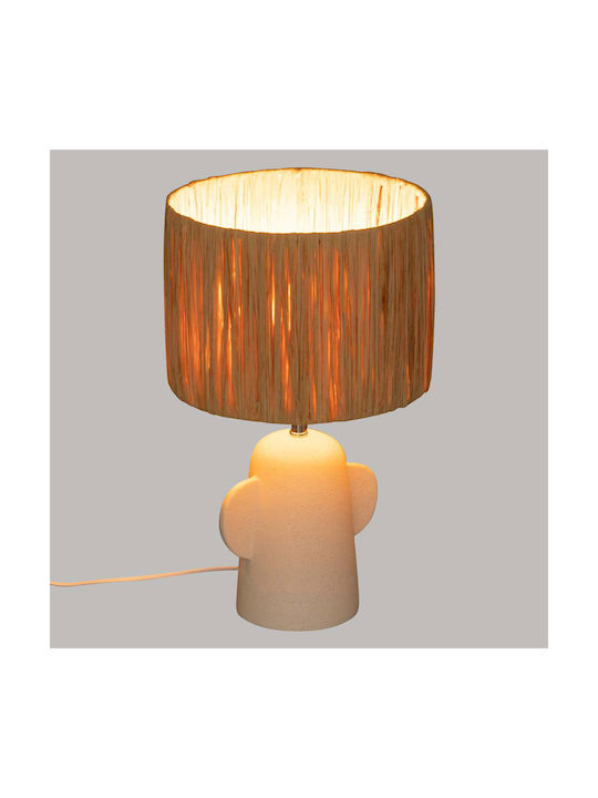 Atmosphera Soleya Ceramic Table Lamp with Beige Shade and White Base