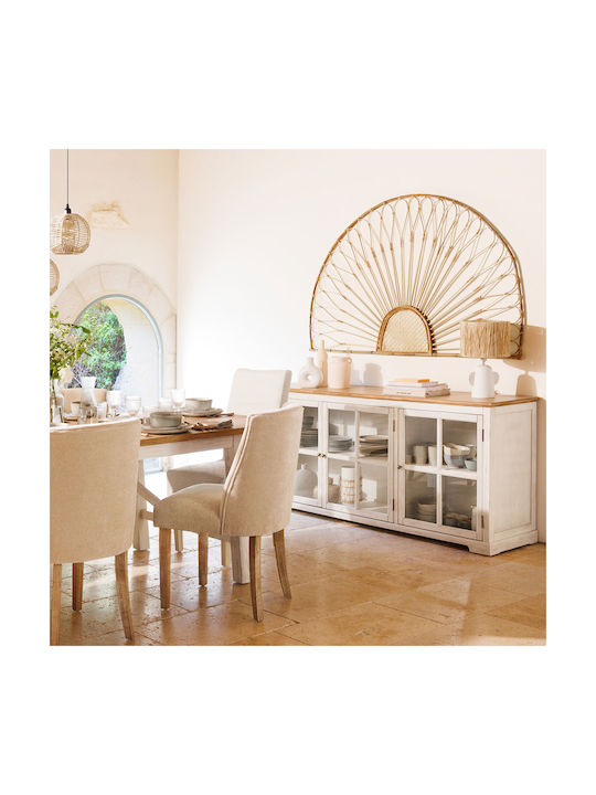 Atmosphera Soleya Ceramic Table Lamp with Beige Shade and White Base