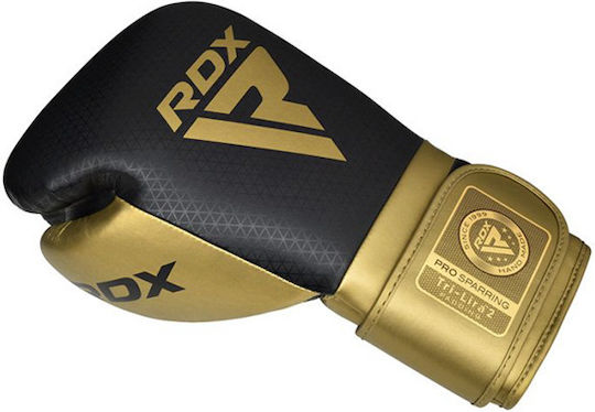 RDX Mark Pro Boxing Gloves made of Synthetic Leather for Match Gold