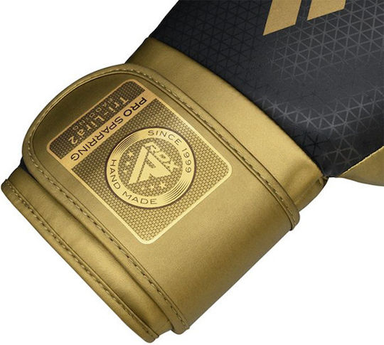 RDX Mark Pro Boxing Gloves made of Synthetic Leather for Match Gold