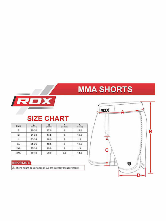 RDX RDX-MMAS-T15-BK Σορτσάκι MMA Μαύρο