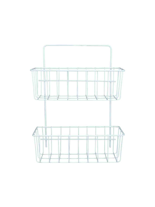 Uncle George Wall Metal Shelf 26x11x34cm White