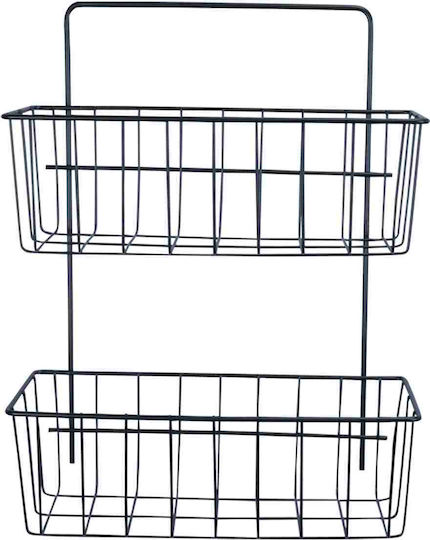 Uncle George Wall Metal Shelf 26x11x34cm Black