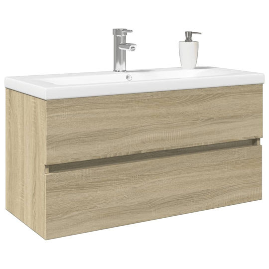 vidaXL Πάγκος με Νιπτήρα Μ90xΒ45xΥ38.5cm Καφέ