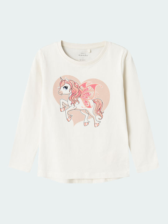 Name It Kids Blouse Long Sleeve Off White Jet Stream Unicorn