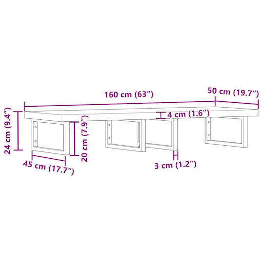 vidaXL Bench without sink Steel