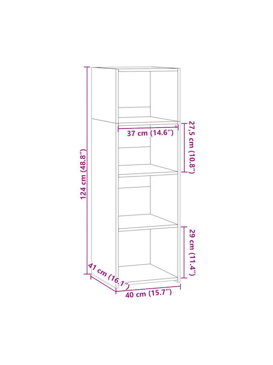 Black Bookcase 40x41x124 cm