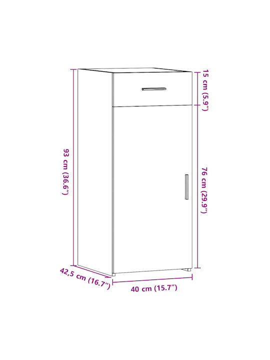 Шкаф за дневна от ПДЧ Бял 40x42.5x93см