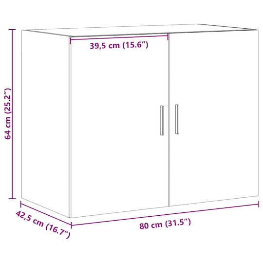 vidaXL Ντουλάπι Μπάνιου 80x42.5x64cm Γκρι