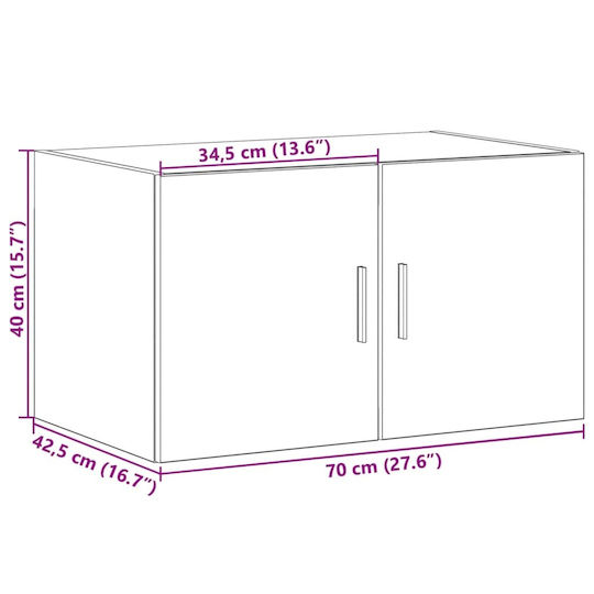 vidaXL Bathroom Cabinet L70xW42.5xH40cm White