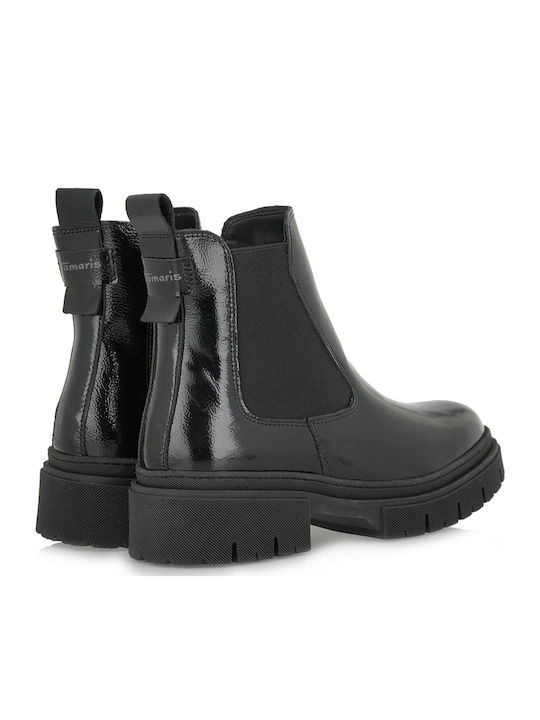 Stiefeletten Damen aus Lackleder Schwarz