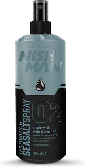 NISHMAN Texturizing Sea Salt Nishman 02 Made With Kelp & Argan Oil Sea Salt Spray 200ml