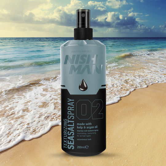 NISHMAN Texturizing Sea Salt Nishman 02 Made With Kelp & Argan Oil Sea Salt Spray 200ml