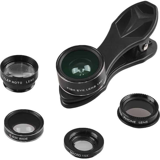 Apexel Φακός Κάμερας ​Κινητών Macro / Wide Angle / Fisheye 0.28x