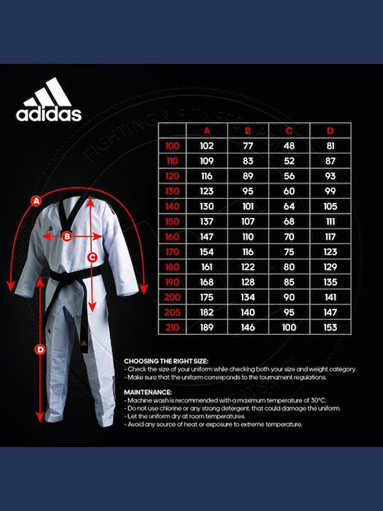 Adidas Dobok Adizero Pro Στολή Taekwondo Λευκή