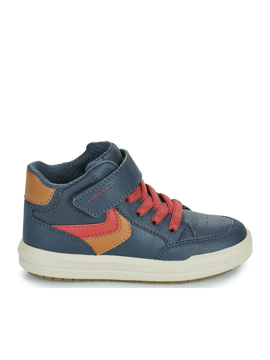 J Arzach Παιδικά Sneakers High Ανατομικά με Σκρατς Μπλε