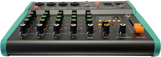ZZiPP ZZMXBTR6 ZZMXBTR6 Αναλογική Κονσόλα 6 Καναλιών με Phantom Power & 4 Εισόδους XLR & Bluetooth