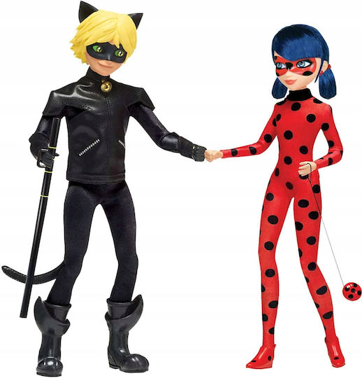 Păpuși Miraculous Ladybug & Black Cat Bandai 27cm