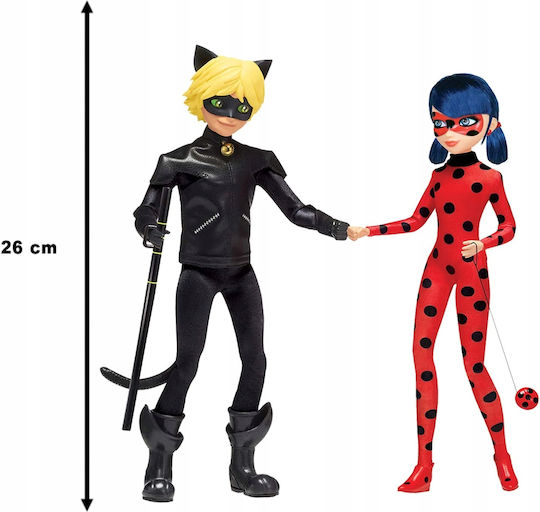 Păpuși Miraculous Ladybug & Black Cat Bandai 27cm
