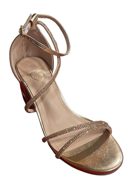 Ε29 Damen Sandalen in Gold Farbe