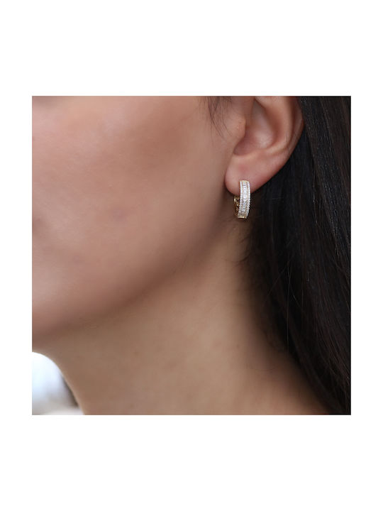 Earrings Hoops made of Gold 18K with Diamond