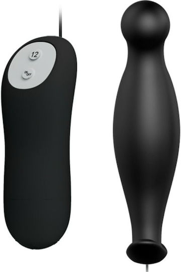 Pretty Love Bottom Silicone Anal Plug mit kabelloser Funktion und Vibration Schwarz