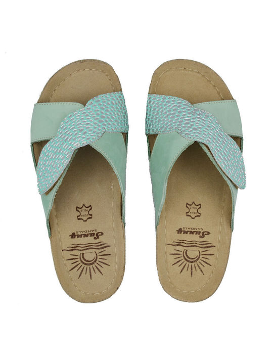 Sunny Sandals Ανατομικές Καλοκαιρινές Γυναικείες Πλατφόρμες Πράσινες