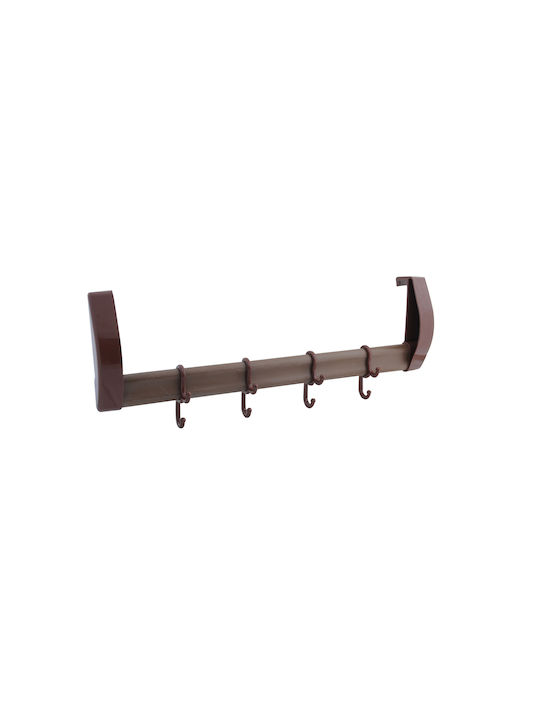 Homeplast Plastic Door Hook with 4 Positions Brown 40x5x16cm