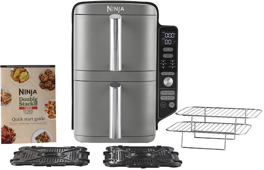 Ninja Double Stack XL Air Fryer with Double Detachable Bucket 9.5lt Gray