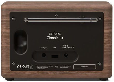 Pure Classic H4 Επιτραπέζιο Ραδιόφωνο DAB+ με Bluetooth Mαύρο / Kαρυδιά
