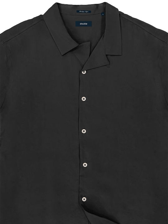 Double Men's Shirt Short Sleeve Black