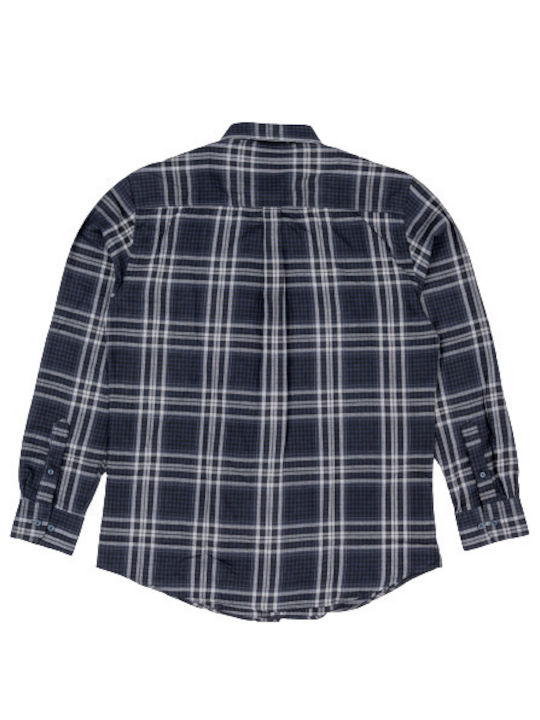 Losan Men's Shirt Long Sleeve Flannel Checked Blue