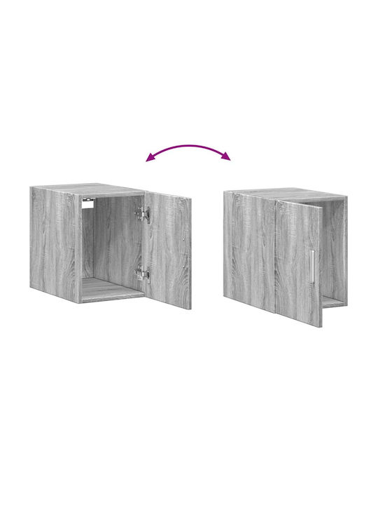 Wall Mounted Living Room Cabinet Made of Particle Board Grey 30x42.5x40cm