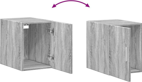 Wall Mounted Living Room Cabinet Made of Particle Board Grey 30x42.5x40cm