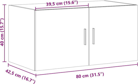 Hängeschrank fürs Wohnzimmer aus Spanplatte Grau 80x42,5x40 cm