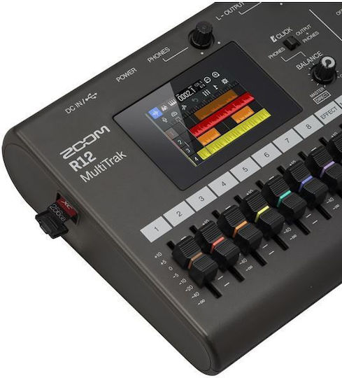 Zoom R12 Mehrkanalig Digitaler Tischrekorder Batterie zur Aufnahme auf Speicherkarte mit Phantom Power und USB-Stromversorgung