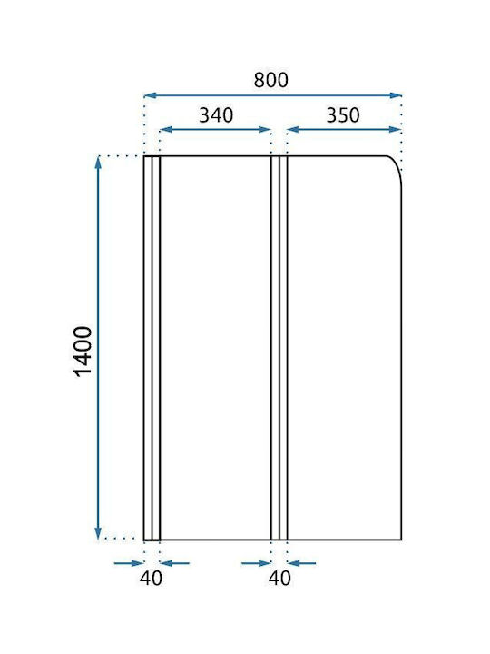 Rea Feste Seite Badewanne 80x140cm