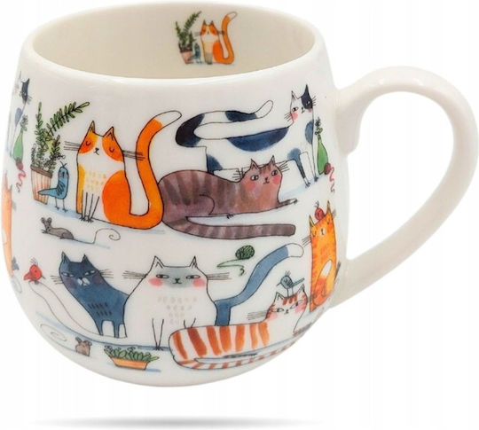 Katzen Becher aus Porzellan Mehrfarbig 430ml Katzen Becher aus Porzellan Mehrfarbig 430ml