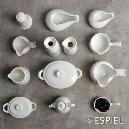 Espiel Siders Σαλτσιέρα από Πορσελάνη Λευκή 170ml 6τμχ