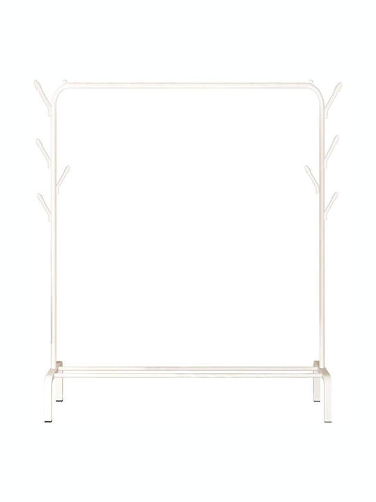 Floor Garment Rack made of Metal White 110x40x150cm