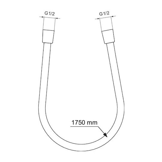Ideal Standard Idealflex Σπιράλ Ντουζ Πλαστικό 175cm Ασημί