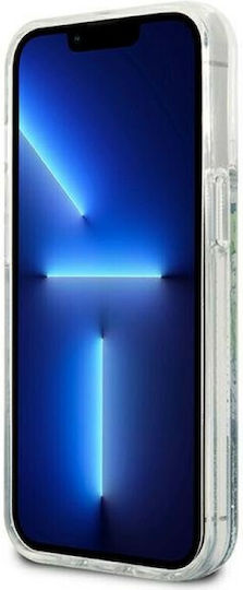 Guess Liquid Glitter Flower Задна корица Силикон Син (iPhone 13 Pro Max)