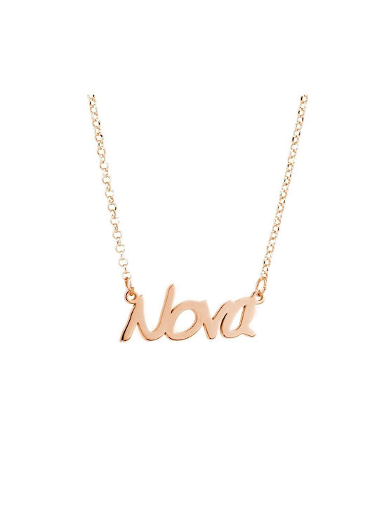 Goldsmith Necklace Name from Rose Gold 9 K