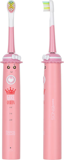 Teesa Sonic Junior Children's Electric Toothbrush with Chronograph Pink with Replacement Heads
