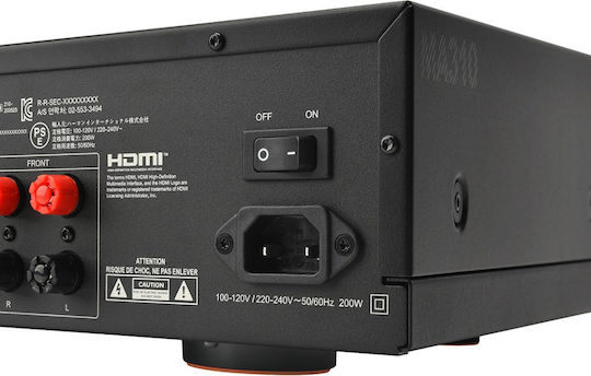 JBL Home Cinema Amplifier 4K/8K 5.2 Channels 75W/8Ω with HDR and Dolby Atmos Black